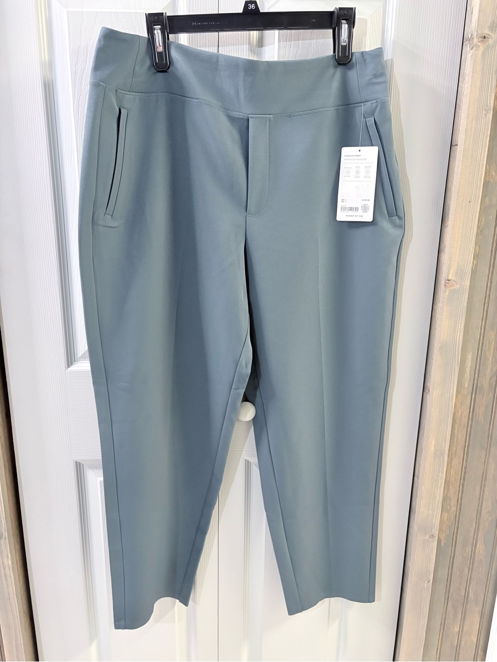 NWT Athleta Endless Pantalon High Rise Pant 14 blue gray 27” inseam